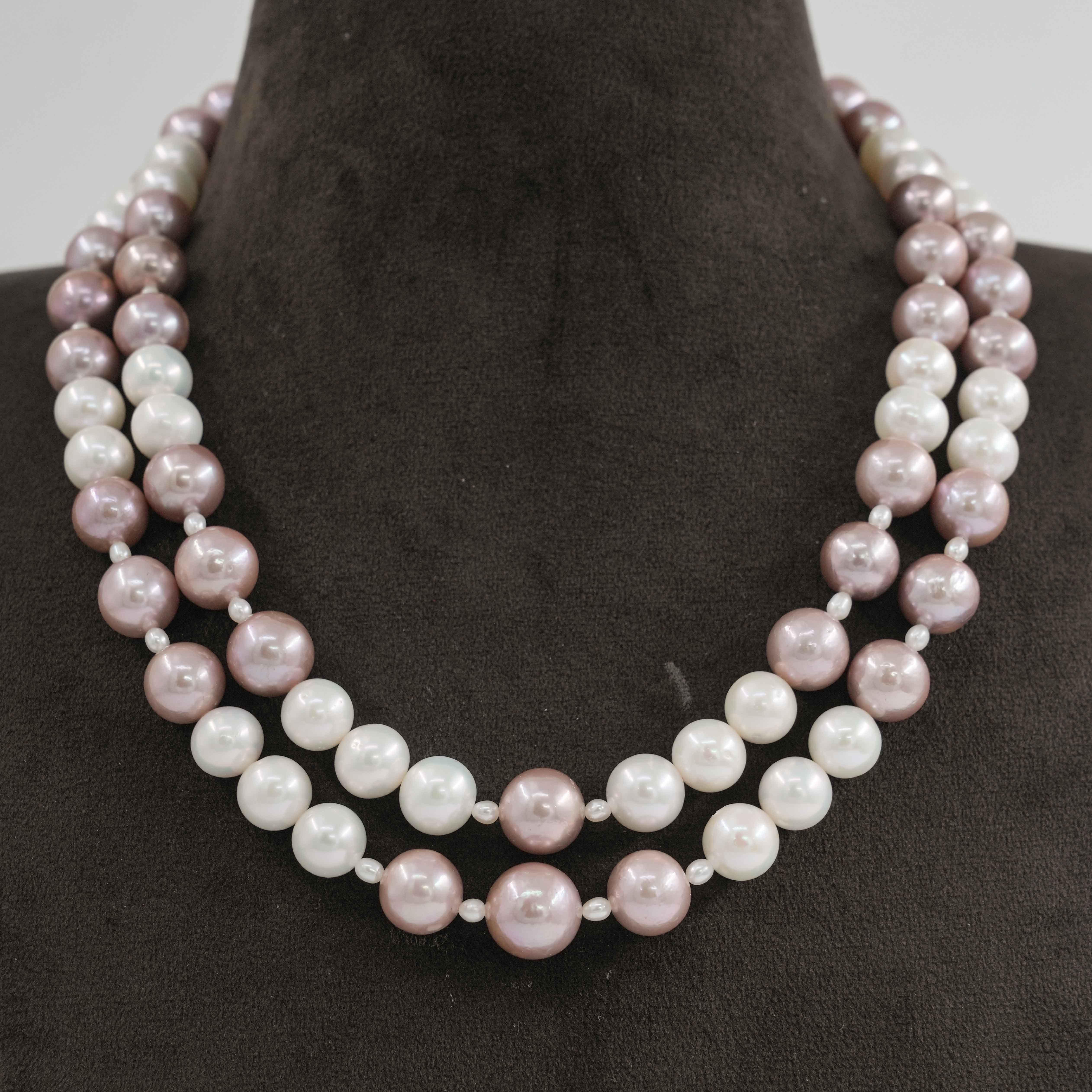 The Pearl Atelier by Kabra Pearls - Unique Dual tone Pearl necklace